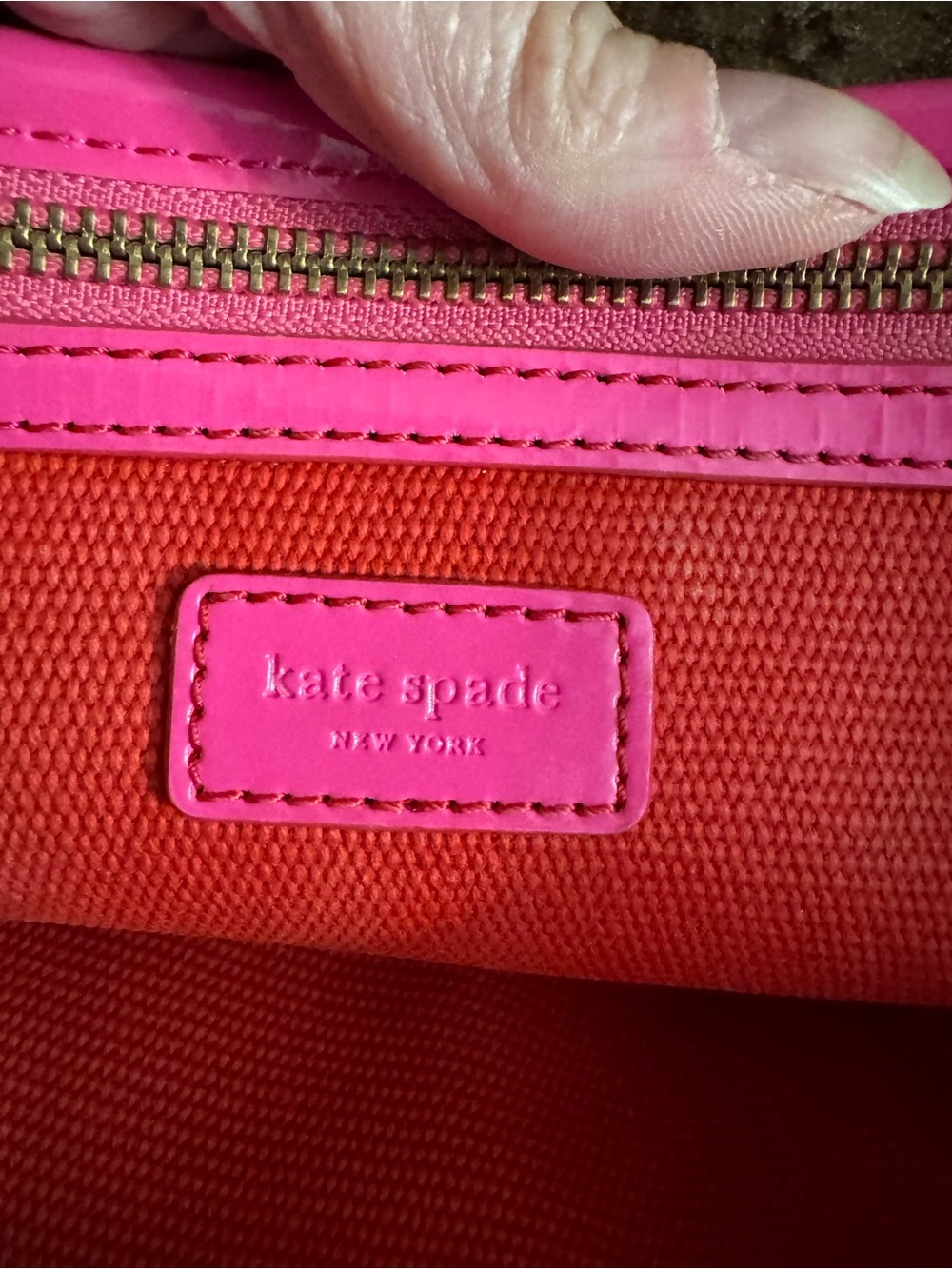Kate Spade Pink Flower Appliqué Canvas Tote Bag - Picture 5 of 8